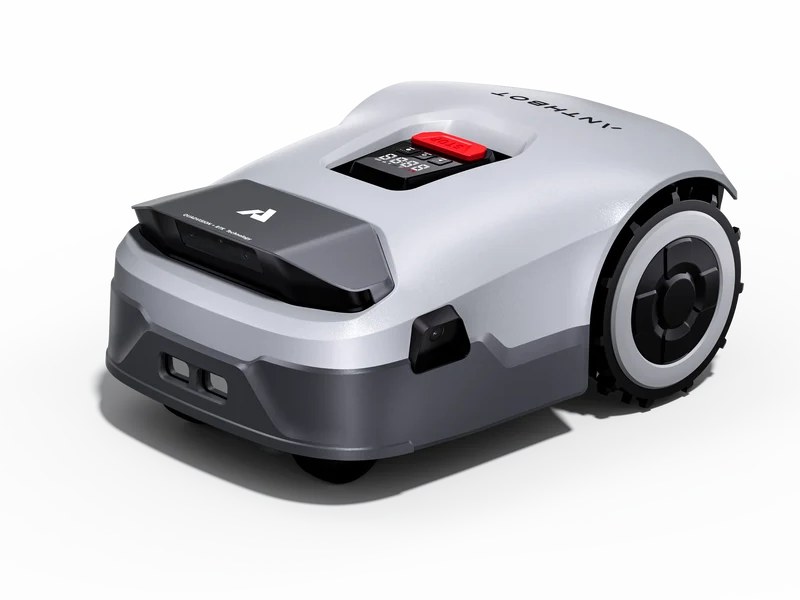 Mähroboter ANTHBOT Genie an einer Rasenkante
