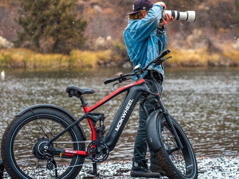 Mokwheel E-Bike an einem Flussufer