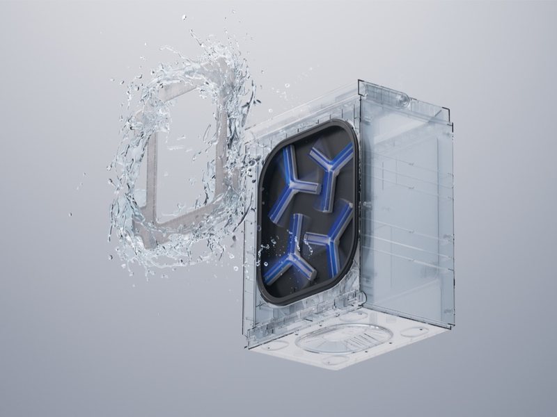 Ecovacs Winbot W3 Omni Fensterputzroboter an einer Scheibe