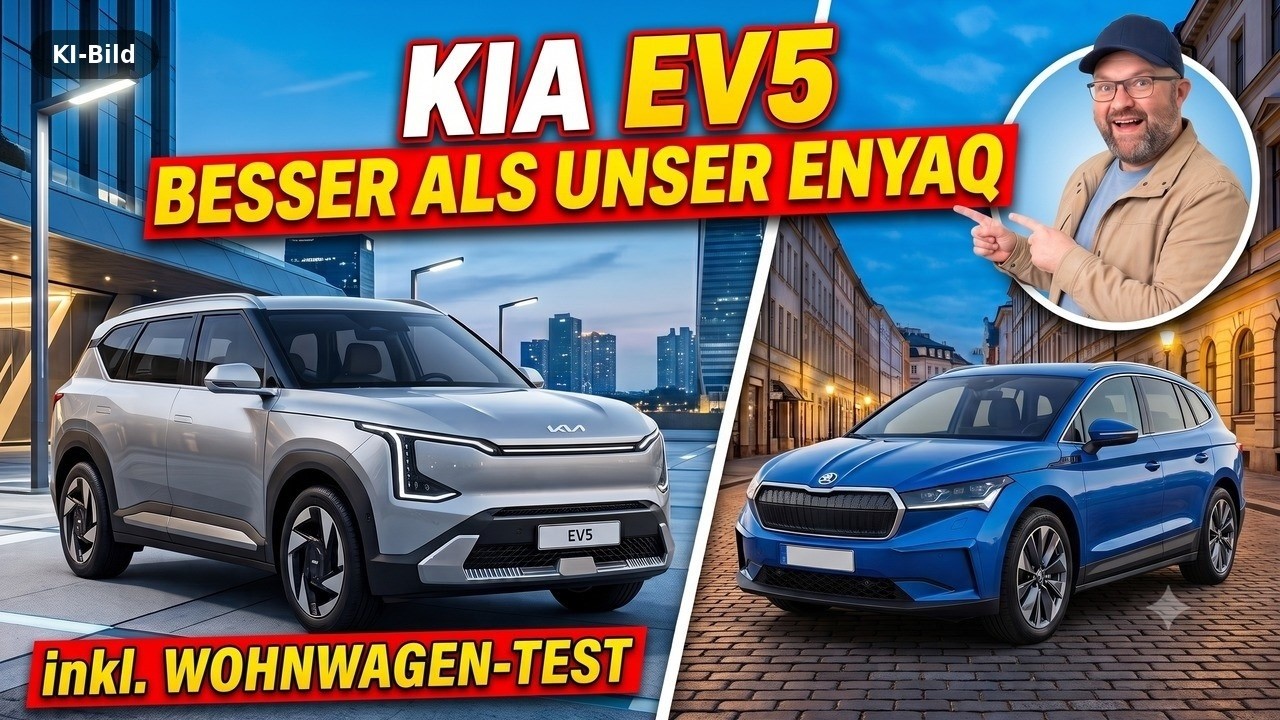 Video: Kia EV5 Lade-Test & Wohnwagen: Besser als unser Enyaq?